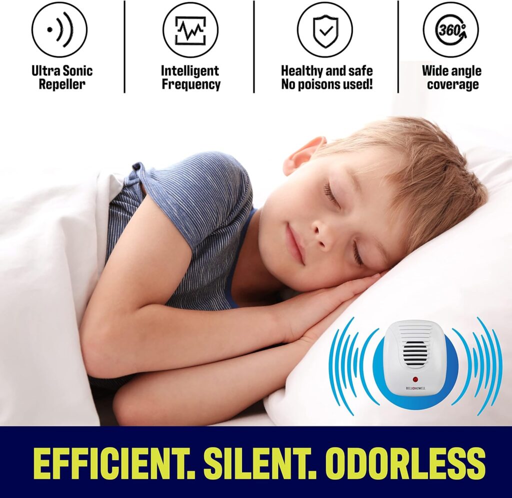 Bell + Howell Ultrasonic Pest Repeller Home Kit (Pack of 4), Ultrasonic Pest Repeller, Pest Repellent for Home, Bedroom, Office, Kitchen, Warehouse, Hotel : Health Household
