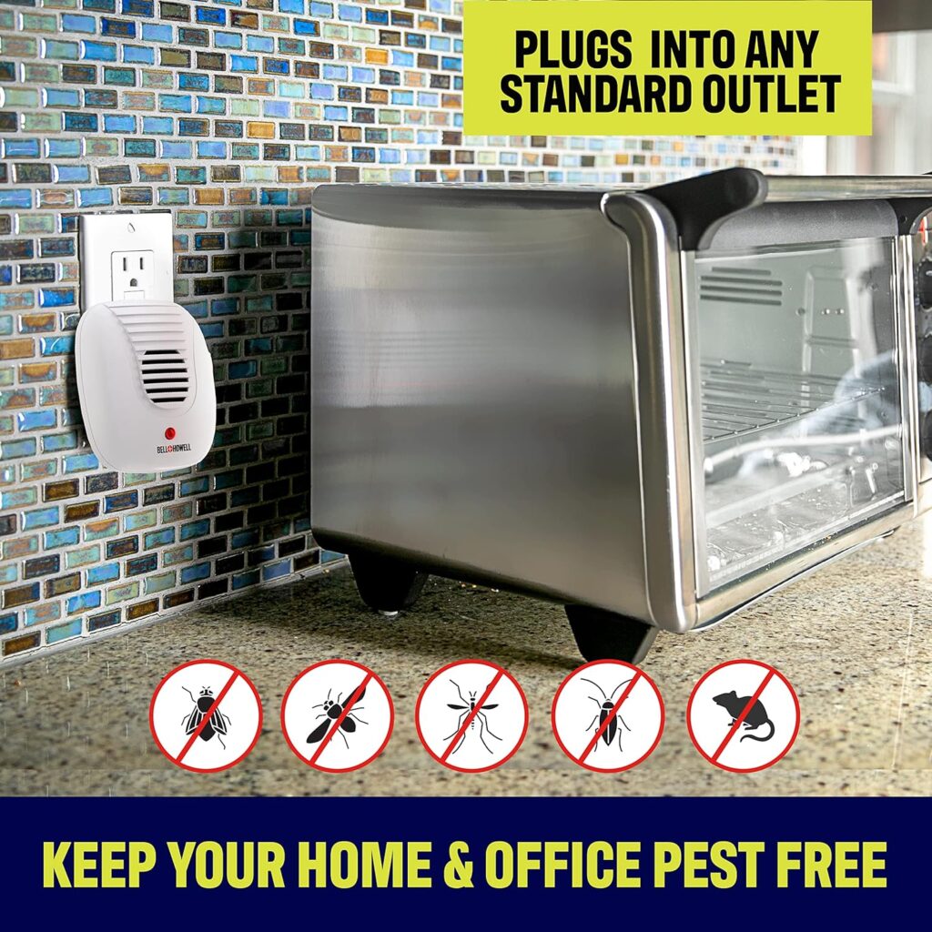 Bell + Howell Ultrasonic Pest Repeller Home Kit (Pack of 4), Ultrasonic Pest Repeller, Pest Repellent for Home, Bedroom, Office, Kitchen, Warehouse, Hotel : Health Household