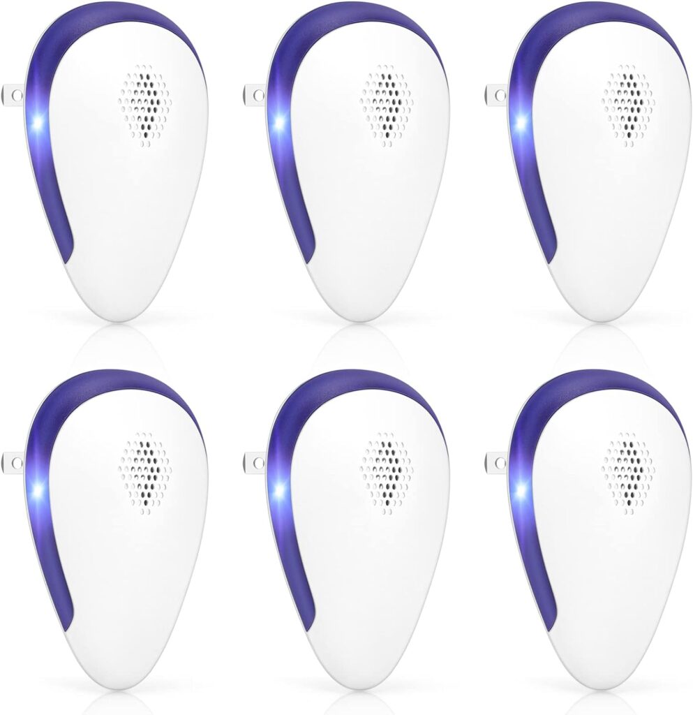 KONIGEVA Pest Repellent Ultrasonic Plug in, Electronic Pest Repeller 6 Packs , Pest Control Plug in, Bug Repellent Indoor for Mosquito Mice Roach Spider Insects White