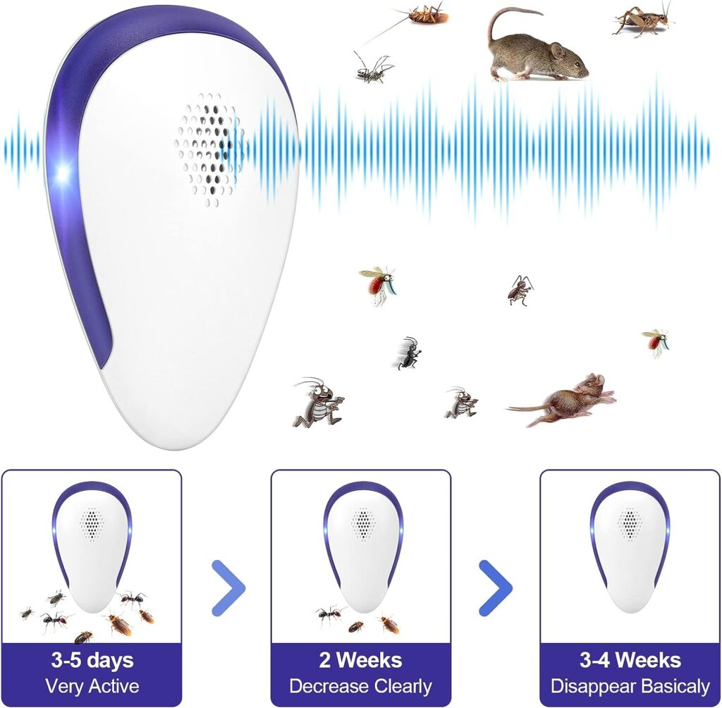 KONIGEVA Pest Repellent Ultrasonic Plug in, Electronic Pest Repeller 6 Packs , Pest Control Plug in, Bug Repellent Indoor for Mosquito Mice Roach Spider Insects White