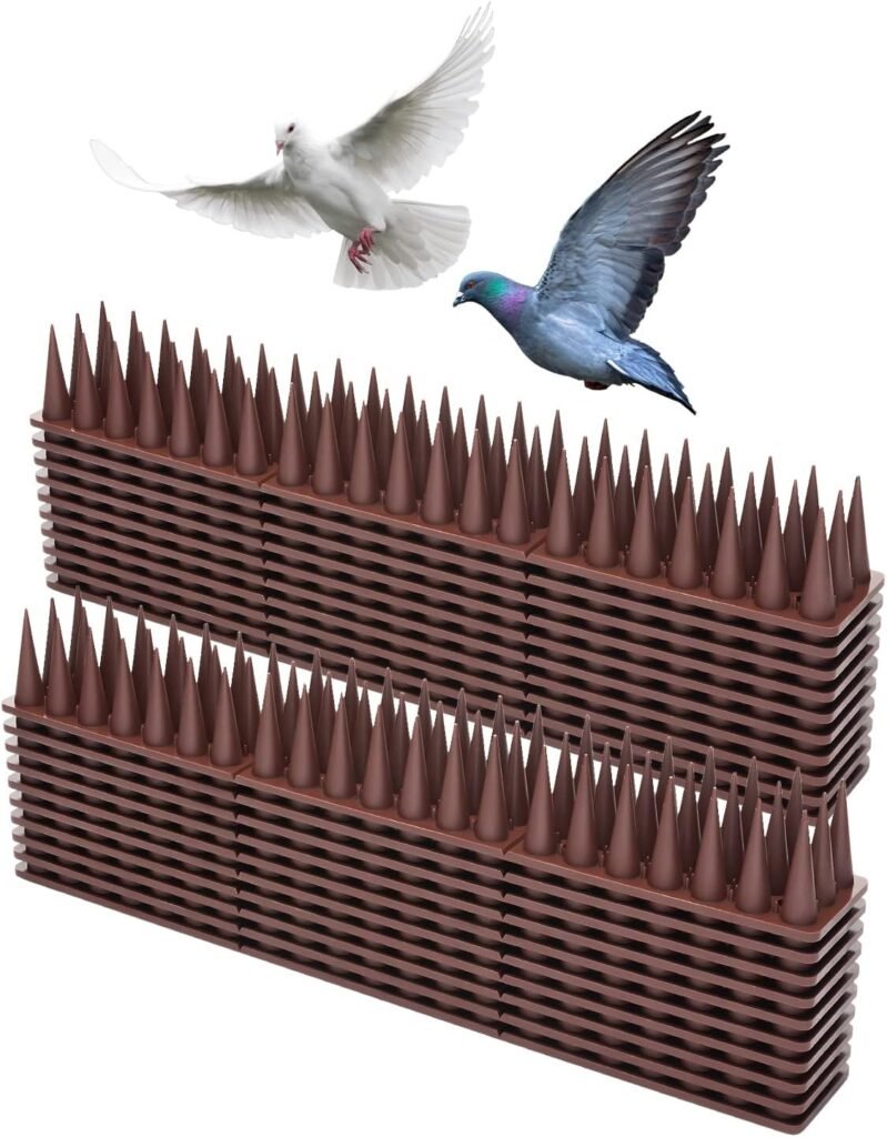 Mjokoj Bird Spikes, 20 Pack Anti Bird Spikes, Bird Spikes for Pigeons and Other Small Birds, Pigeon Spikes for Garden Fence and Wall