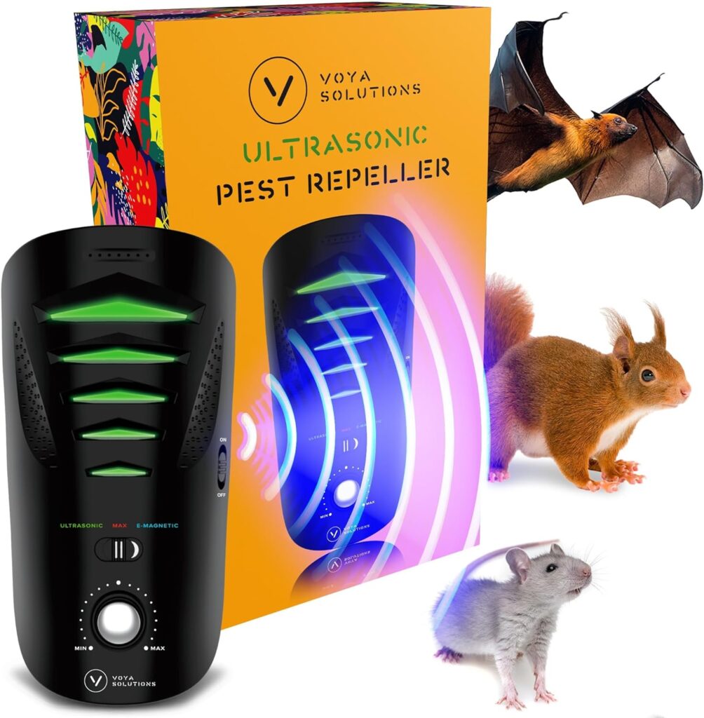 New 2023 Premium Powerful Mouse Mice Rat Bat Squirrel Insects Repellent - Outdoor/Indoor - Electronic Ultrasonic Pest Repeller Plug in - Deterrent Rodent Control - Electromagnetic Waves Repellent