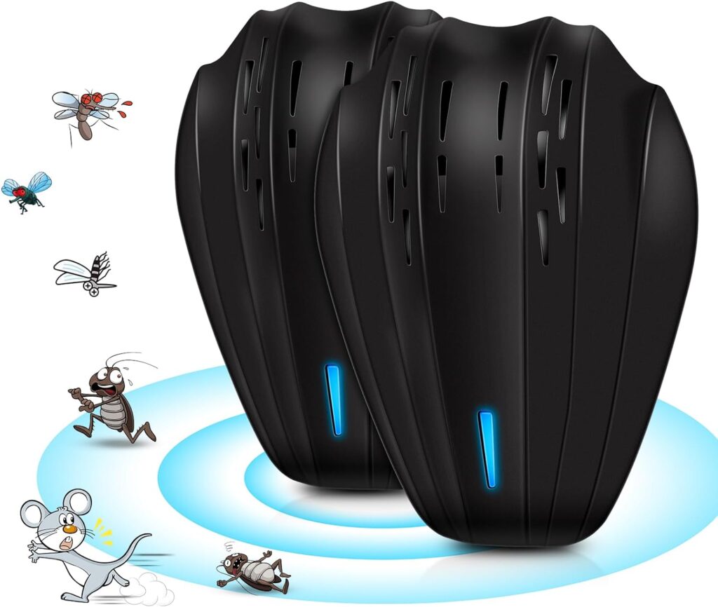 Ultrasonic Pest Repeller 2 Packs Indoor Pest Repeller Plug in Ultrasonic Pest Control Repelling Rodent and Insect Electric Pest Control Repellent Friendly for Rats,Mosquitoes, Flies, Spiders, Bats : Health Household