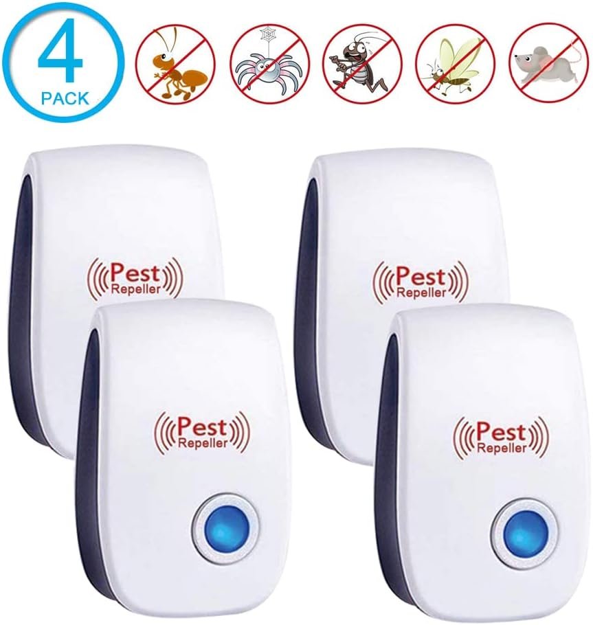 Ultrasonic Pest Repeller 4 Pack - Electronic Repellent for Pest Control – Rodent Repellent Indoor, Ultrasonic Indoor Pest Repellent, Plug-in, for Mosquito, Insect, Mice, Spider, Bug, Ant, Cockroach : Health Household