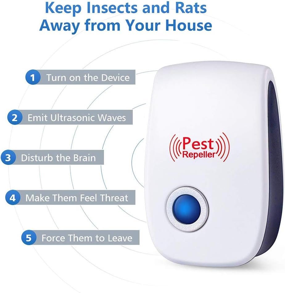 Ultrasonic Pest Repeller 4 Pack - Electronic Repellent for Pest Control – Rodent Repellent Indoor, Ultrasonic Indoor Pest Repellent, Plug-in, for Mosquito, Insect, Mice, Spider, Bug, Ant, Cockroach : Health Household