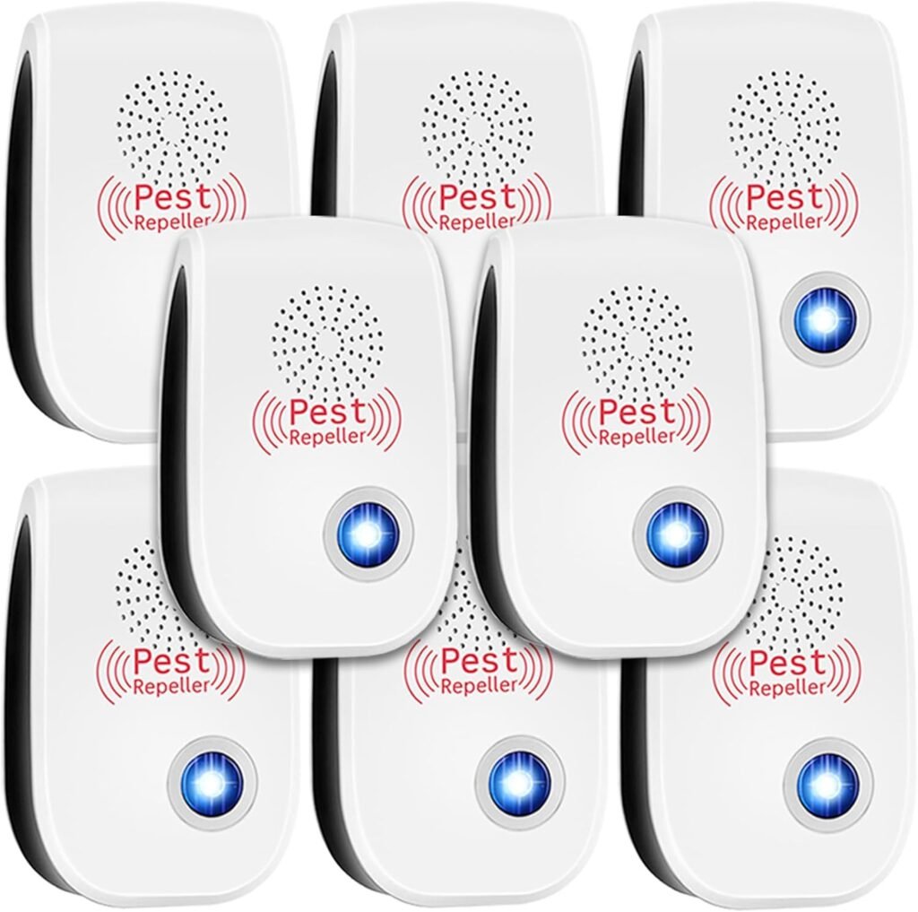 Ultrasonic Pest Repeller, Insect Repellent Mosquito Repellent Indoors Pest Repellent Ultrasonic Bug Plug-in Wall Repellent Pest Control Rodent for Home Office, 8 Packs