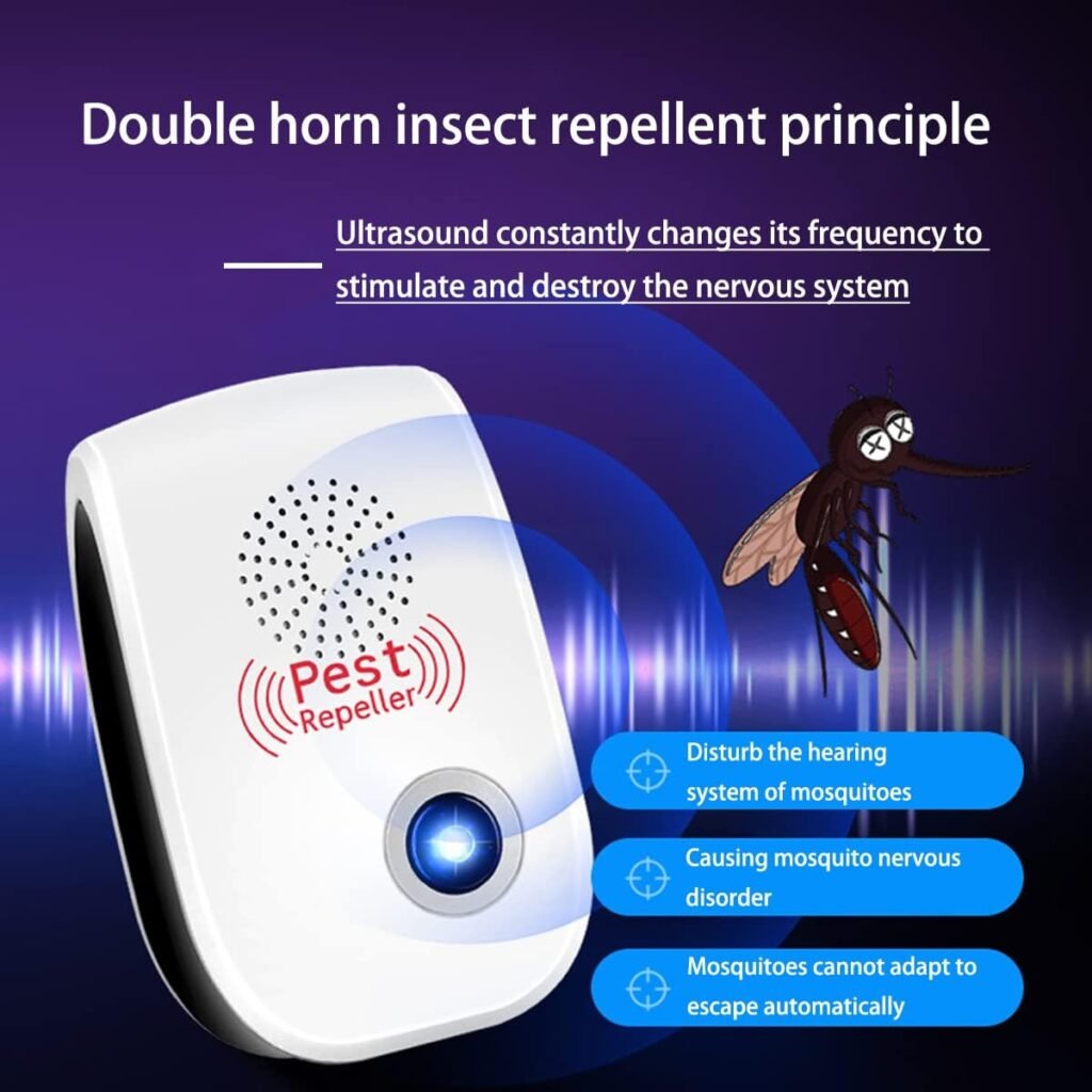 Ultrasonic Pest Repeller, Insect Repellent Mosquito Repellent Indoors Pest Repellent Ultrasonic Bug Plug-in Wall Repellent Pest Control Rodent for Home Office, 8 Packs