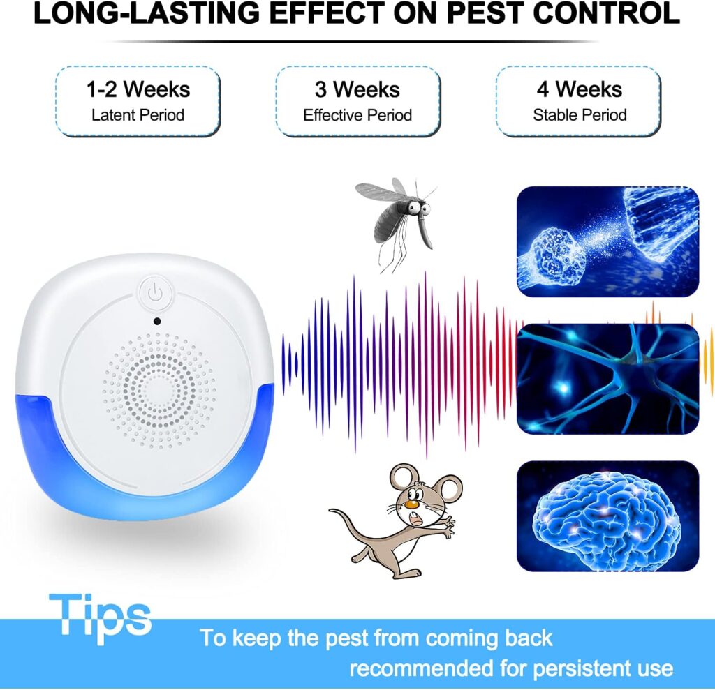 Ultrasonic Pest Repeller, Mouse Repellent, Pest Repellent Ultrasonic Plug in, House Indoor Electronic Pest Control for Rodent, Roach, Mice, Bugs, Mosquito, Mice, Spider, Cockroach, 6 Packs